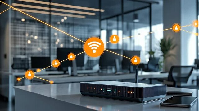Network router in a professional office environment